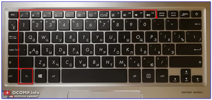 Фото клавиатуры ноутбука Asus (Zenbook 310)
