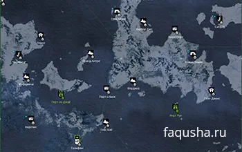Карта с местоположением легендарных и эпических кораблей в Северной Атлантике в Assassin’s Creed: Rogue