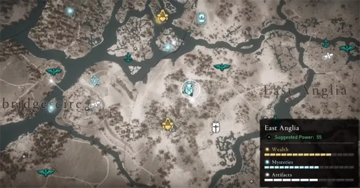 Местонахождение Корделии на карте мира Assassin’s Creed: Valhalla