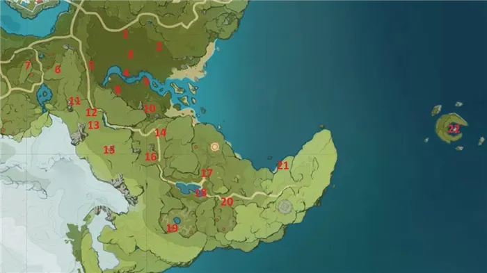 Карта месторасположения всех анемокул мира в Genshin Impact — гайд