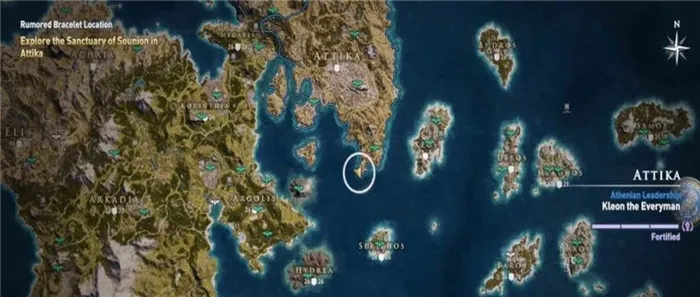 Македонский браслет карта нахождения Assassin’s Creed Odyssey