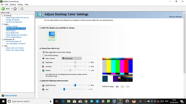 сбросить настройки цвета дисплея по умолчанию в Windows 10