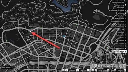 Местоположение Майкла на карте Лос-Сантоса.