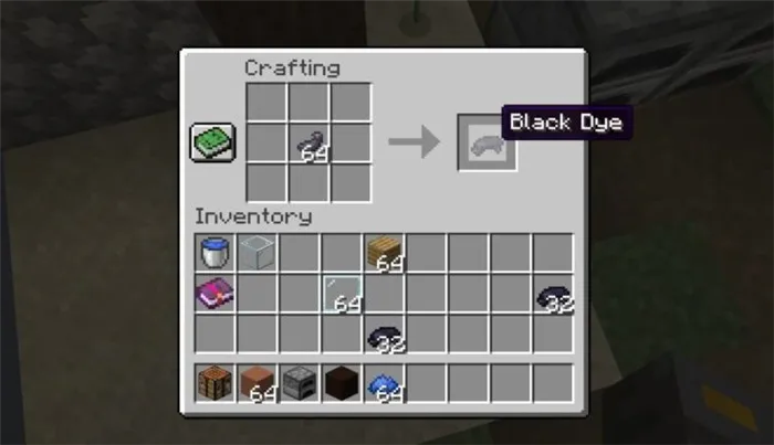 Как сделать черную краску в Minecraft 768x432