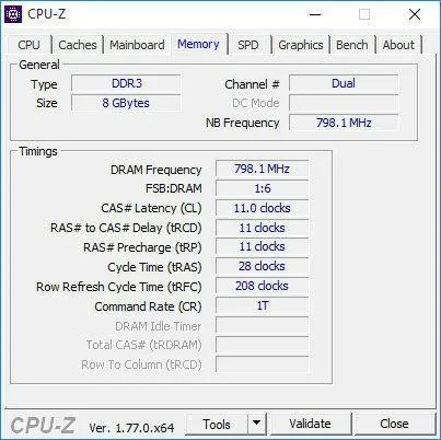 Частота оперативной памяти в CPU-Z