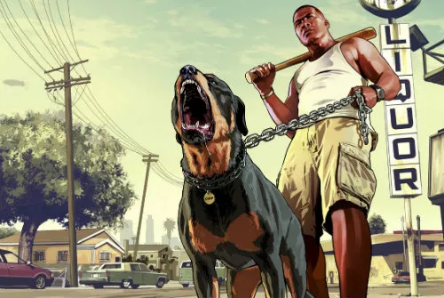 Франклин и собака Чоп в GTA 5