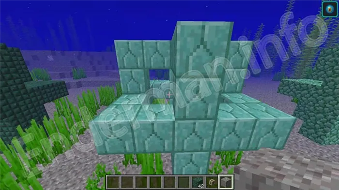 Сердце морской пещеры в Minecraft
