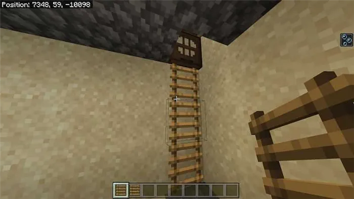 Используйте лестницу в Minecraft