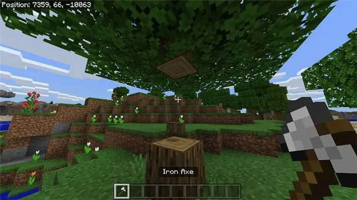 Сбор древесины для строительства лестницы в Minecraft