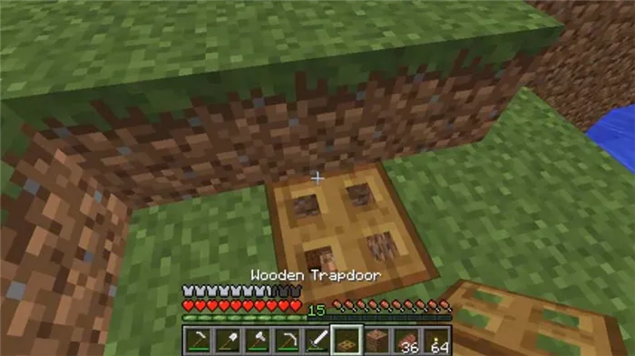 Как построить железный люк в Minecraft скриншот 1