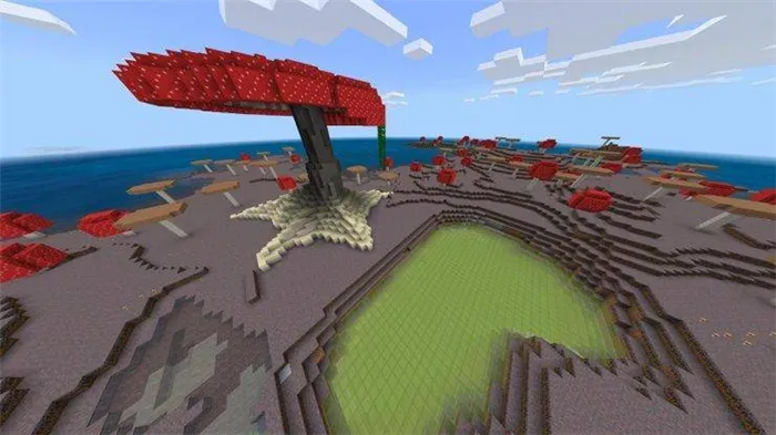 Гигантские грибы в Minecraft.