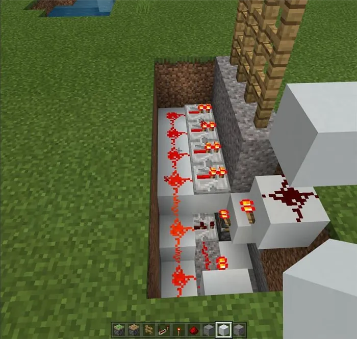  Как создать работающий замок Minecraft работающие ворота4