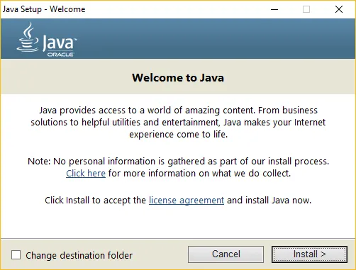 Шаг 1 - Получить последнюю версию Java