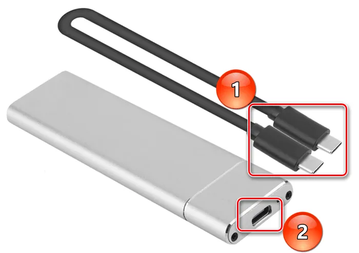 Подключите альтернативный кабель к адаптеру SSD M.2-USB