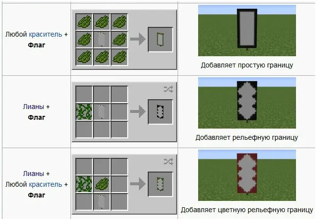 Сложные конструкции для флагов в Minecraft