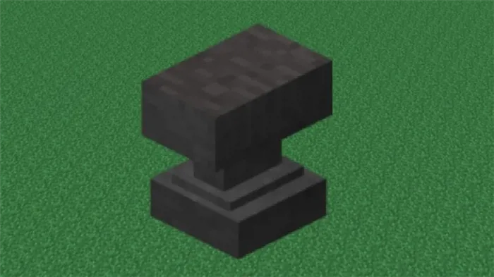 Чертеж железного блока с девятью железными прутьями (Minecraft)