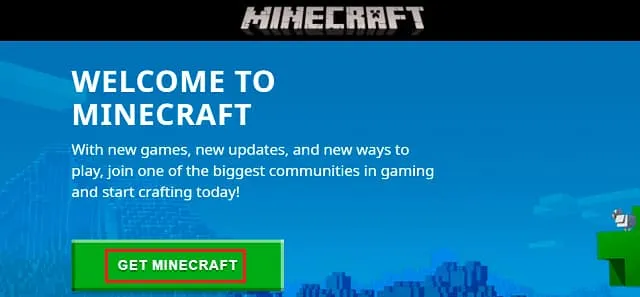 Установщик Minecraft с официального сайта