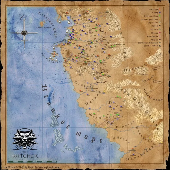Карта мира The Witcher