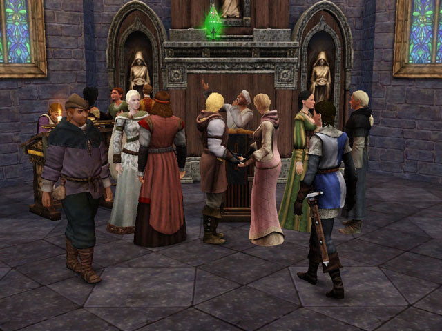 Sims Medieval: свадебная церемония в якобитском соборе.